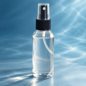 Magna-Force 100ml mineral spray bottle with black nozzle against a blue water background