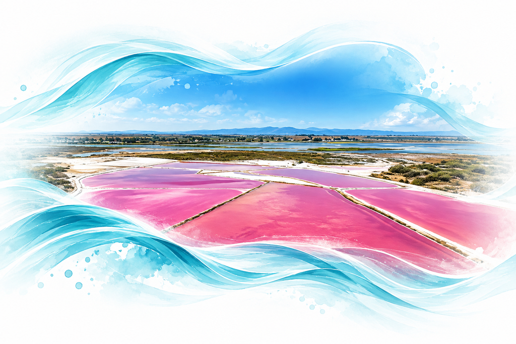 Pink Salt Ponds In Aqua Waves 1024x683